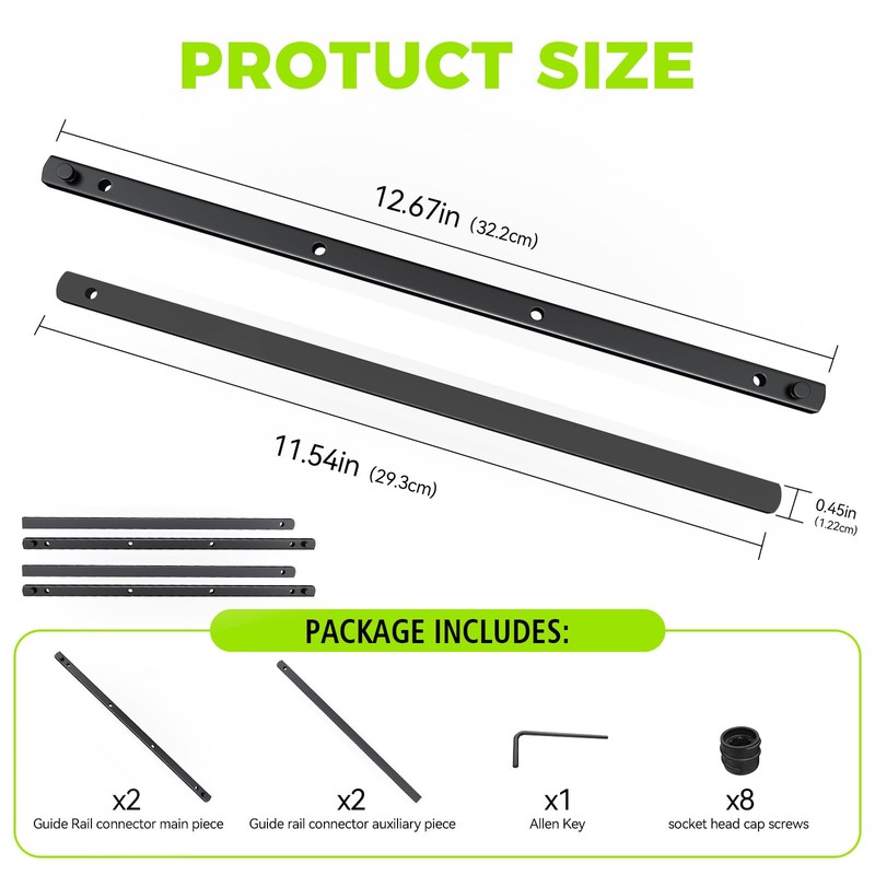AIYOTAR P-20177 Guide Rail Connector Kit, 2/pk Track Saw Guide