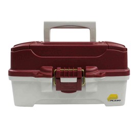 1 Tray Tackle Box w/Dual Top Access Red Met/Off White