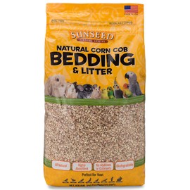 Sunseed Natural Corn Cob Bedding & Litter for Pet Birds and Small Animals – Made in USA – 350 Cubic Inches