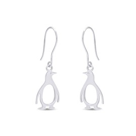14k White Gold Over Sterling Silver Penguin Earrings Jewelry For Womens