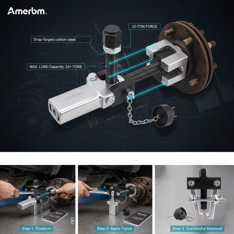 Amerbm Heavy Duty Pitman Arm Puller Adjustable Jaws Bearing Puller