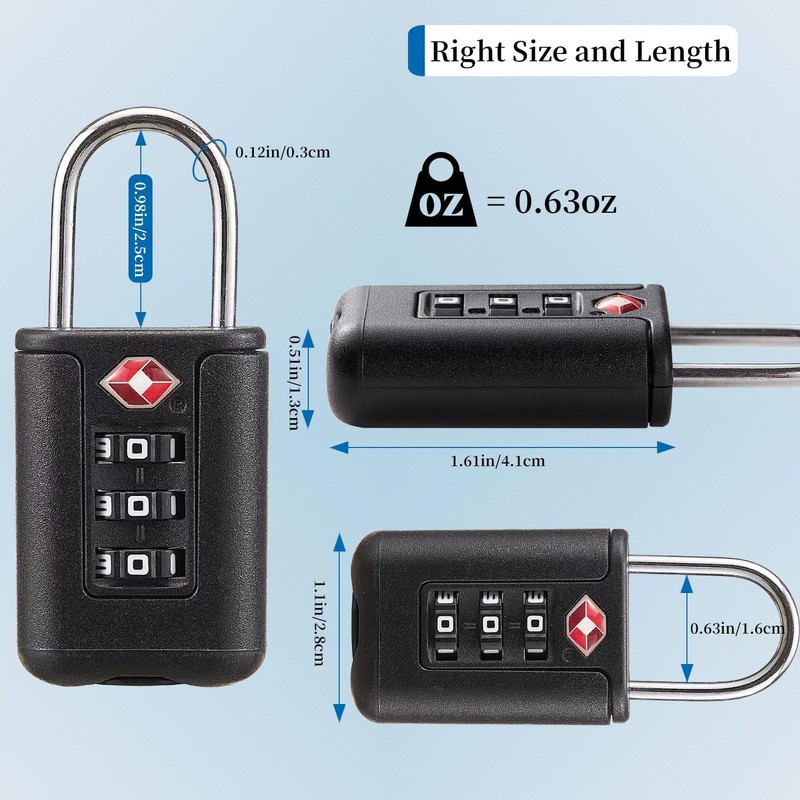 EASTDEER Luggage Locks,TSA Approved Locks, Luggage Suitcase Baggage Locks,Combo Lock