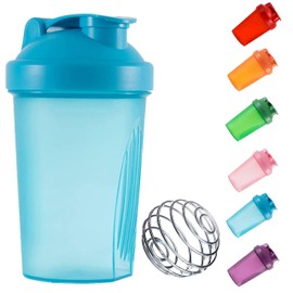 KANGSIT Protein Shaker Bottle 400ml with Stainless Steel Mixing Ball, BPA- and DEHP- free, Leakproof Flip On Lid, Odourless, Temperature Safe, Dishwasher Safe