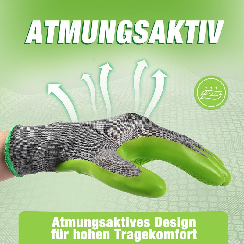 WORKPRO Gardening Gloves, 6 Pairs Breathable and Non-Slip Gloves, Versatile