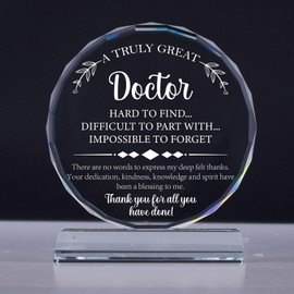 CHARMIBLE Doctor Gifts for Women Men, Appreciation Doctor Award Crystal Plaque Gifts with Box Packaging, Sincere Thank You Gifts for Doctor, Doctors Day/Christmas/Retirement/Birthday Gift