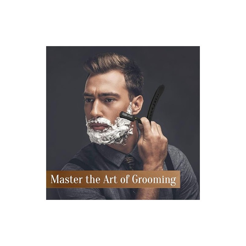 100 BLADES + Facón Professional Classic Straight Edge Barber Razor