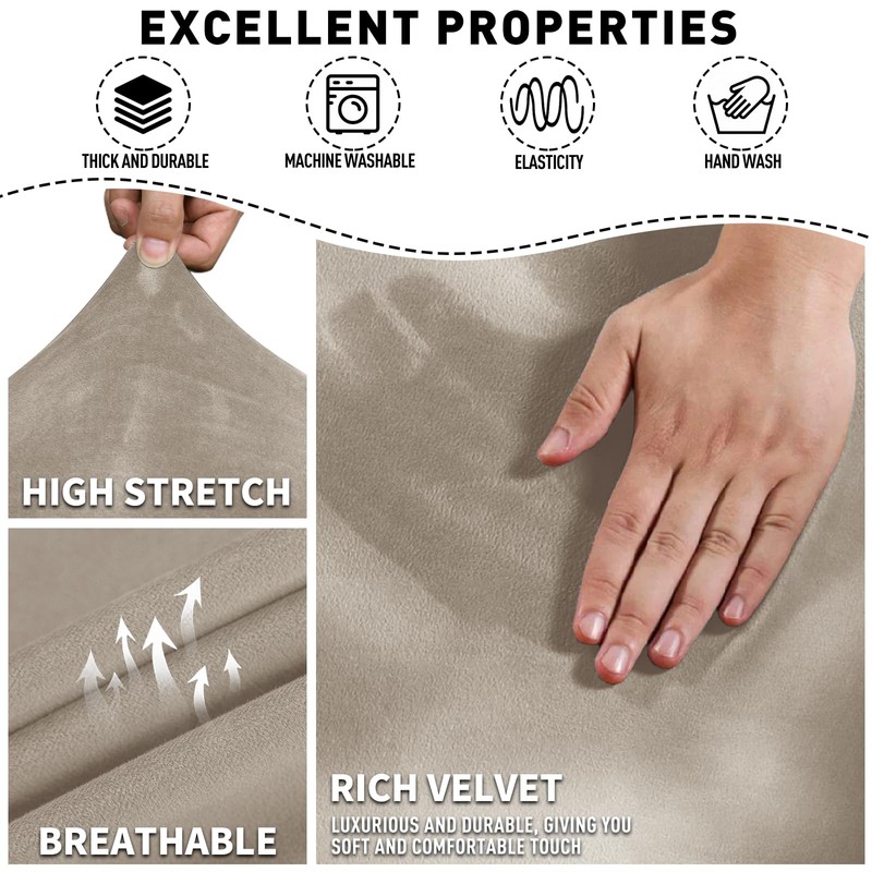 MAXIJIN Oversized Recliner Chair Covers Velvet Plush 4 Piece Stretch