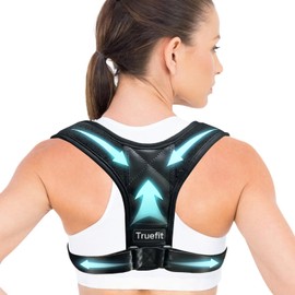 Truefit Posture Corrector Brace, Adjustable Back Support for Women and Men (Large（143-165 LB）)