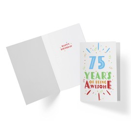 Karto 75th Birthday Card for Him Her - 75th Anniversary Card For Dad Mom - 75 Years Old Birthday Card For Brother Sister Friend - Happy 75th Birthday Card for Men Women Being Awesome (Color)