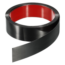 HARFINGTON 16.4ft x 1.57" Wall Trim Peel and Stick Molding Trim Frame, Self Adhesive Stainless Steel Brushed Finish Metal Strip for Wall Ceiling Floor Cabinet Tile Edge, Black