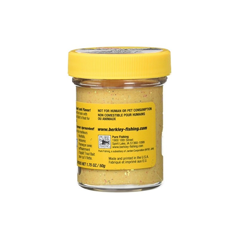 Berkley PowerBait Glitter Trout Bait,Yellow,1.75 Ounce Jar