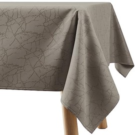 Filumi Tablecloth 120 x 240 cm Beige Washable for Indoor Outdoor Marble Pattern Manil