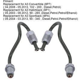 QOOWFEANIG 2PCS Rear Brake Line Left and Right Brake Oil Hose Brake Pipe Copper 1K0611763E 1K0611763F 1K0611764L 1K0611764M Brake Line Replacement Easy Installation, Portable for A3 Convertible