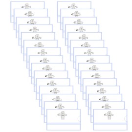 Pack of 60 Plastic Name Badges, Plastic Name Badges with Combination Holder, Transparent ID Sleeves & Name Plate Holders with Blank Inserts (56 x 90 mm)