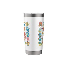 Playful Robot Characters For Kids AI Fun Stainless Steel Insulated Tumbler
