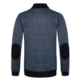 Oralidera Men's Cardigan Stand-Up Collar Knitted Cardigan Knitted Fleece Jacket with Zip Long Sleeve Winter Jacket Outdoor Jacket, blue