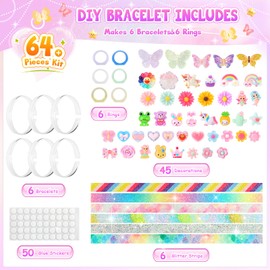 JOEJONI Craft Set Girls from 5 Years, Bracelets Craft Girls, Bracelets Make Your Own Craft Set Children, Children's Bracelets Gifts, Christmas Gifts for Girls 5 6 7 8 9 10 11 12 Years