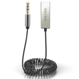 iMyOnly Aux Bluetooth Adapter All-Metal Bluetooth 5.3 Receiver for Car with Hands-Free Calling and Navigation,use in Car and Home Stereo
