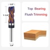 SpeTool Coated Compressiom Flush Trim Router Bit 1/4 Shank, Top