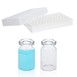 ALWSCI 100 pieces 6 ml glass vials, clear glass head space HPLC vials, borosilicate glass standard crimping headspace vials, 20 mm flat bottom laboratory vials