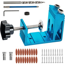 Pocket Hole Jig Kit with Drill Guide Joint Pocket Hole Jig 15 Degree Woodworking Inclined Hole Adjustable DIY Woodworking Tools Carpentry Locator