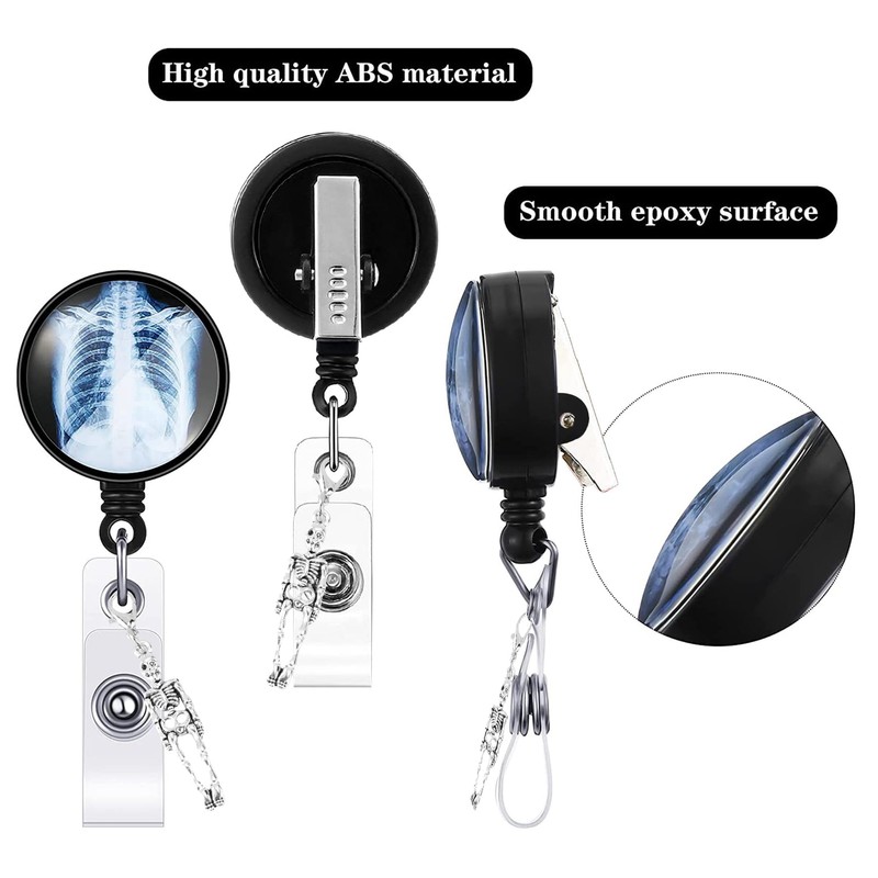 3Set Xray Badge Reel - Retractable Radiology Badge Reel, Radiology
