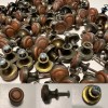 1 Vtg Drawer Cabinet Knob Pull Brass Wood Canada Restoration