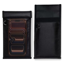 BOBULIER Faraday Bags for Phones and Car Keys, Signal Blocking Pouch, Fireproof & Waterproof Faraday Cage Protector for Cell Phone, Key Fob, RFID, GPS, WiFi, Anti-Theft Signal Blocker – Black