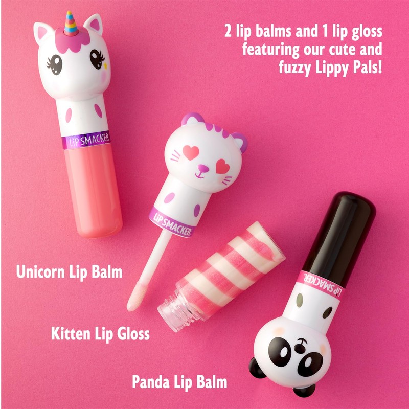 Lip Smacker Lippy Pals, Set of 3 Flavored Moisturizing &
