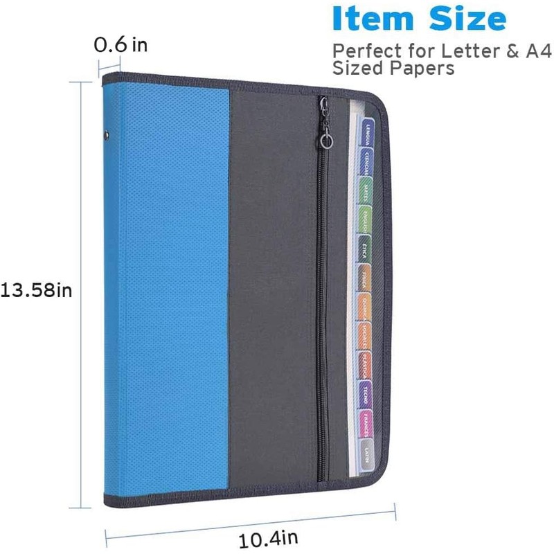 Sooez Accordion File Organizer with Safe Zipper, 12 Pocket Expanding