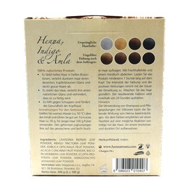 Henna, Indigo & Amla - Light Brown - Natural Hair Colour & Hair Care - Powder - 200 g