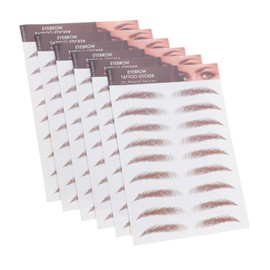 TOVINANNA 6 Pack Brow Tint Stickers Stick Eyebrows Eyebrow Stickers Dark Brown Realistic Grooming Kit