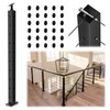 Gyykzz 36" T-drilled Cable Railing Corner Post, 90 Degree Three