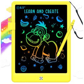 BUKEBU Toddler Toys for 3-6 Years Old Girls Boys, LCD Writing Tablet 8.5 Inch Doodle Board, Electronic Drawing Tablet, Drawing Pads,Travel Gifts for Kids Age 3 4 5 6 7 Year Old Girls Boys (Yellow)