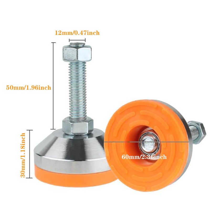 WUEIBUZUDAO Heavy Duty Leveling feet,Machine Leveling feet 2.36" Dia Base,