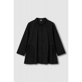JAJU [JAJU] Women's Light Cotton 7-Quarter Sleeve Shirt_Black