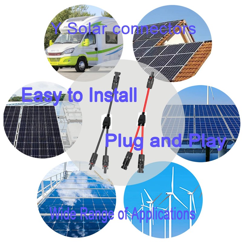 WOODGUILIN Solar Cable Y Splitter 4 mm² Cable Solar Panel