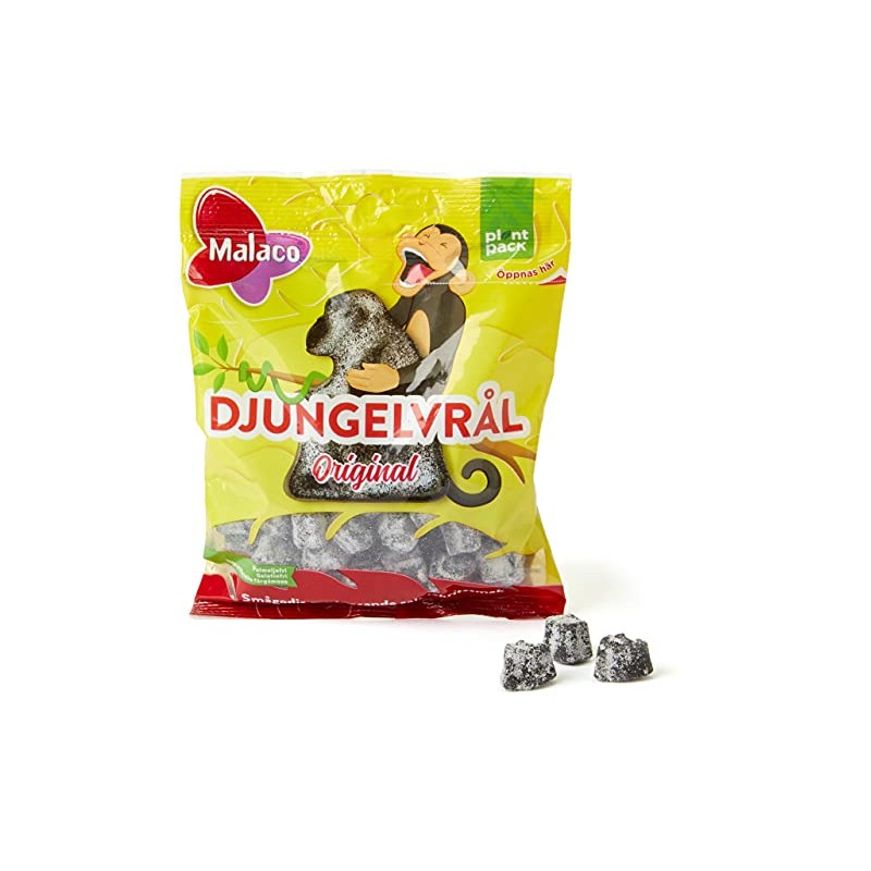 Malaco Djungelvral Salty Liquorice, 80 g