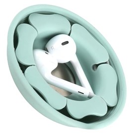 MAIRUI - Funda con cable para auriculares y organizador de cables para auriculares de silicona suave, soporte magnético de almacenamiento sin enredos (verde bebé)