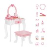 OOOK Kids Vanity Set,Table & Chair Vanity Set with Mirror（Includes
