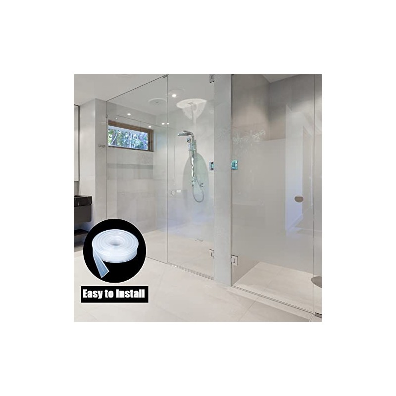 Waterproof Shower Door Bottom Seal Strip - Clear Silicone Replacement