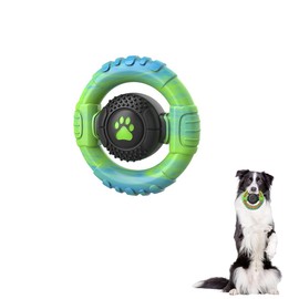 Dog Toys for Aggressive Chewers Large Medium Breed, Indestructible Squeaky Dog Chew Toys, Tough Nylon Rubber Interactive Dog Toys to Keep Them Busy
