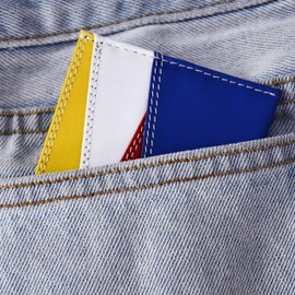 Genuine Nappa Leather Card Holder. Slim Durable Stylish Color Credit Card Wallet. ETAIN Womens & Mens Card Holder