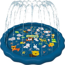 Almohadilla para salpicaduras de agua de 68 pulgadas, almohadilla para salpicaduras de verano para niños, actividades inflables en la piscina, juegos