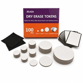 ZELAZA Dry Erase Tokens, 100 PCS DND Circle Tokens and MTG Proxy Cards Set