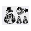 4 x 'Fancy Badger Wearing Top Hat' Temporary Tattoos -