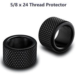 NIRIAHO 2 Pack Thread Protector, 5/8x24 Steel Thread Adapters (Black)