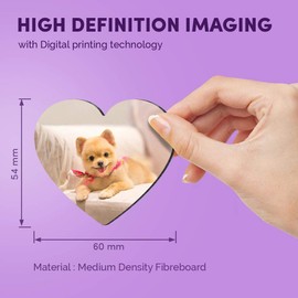 1 x Heart MDF Magnets - Cute Pomeranian Dog Puppy 21423