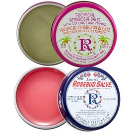 Rosebud Salve Two Pack: Rosebud Salve and Tropical Ambrosia Balm, 2 x 0.8 oz tins