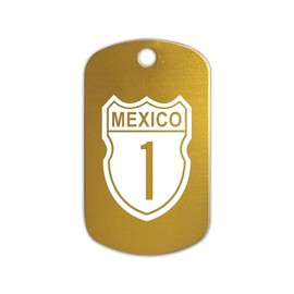 RDW Baja Highway Mexico Aluminum Keychain GI Dog Tag california - Gold